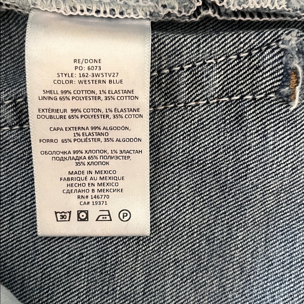 Re/Done 70s Stove Pipe High-Rise Straight Leg‎ Jeans in Western Blue Size 28 - Picture 5 of 11